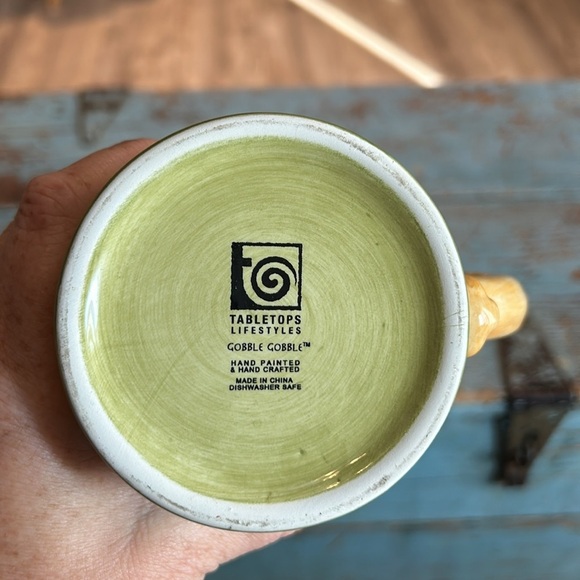 Tabletops Lifestyles Hand Painted Gobble Gobble Turkey Mug - Picture 4 of 5